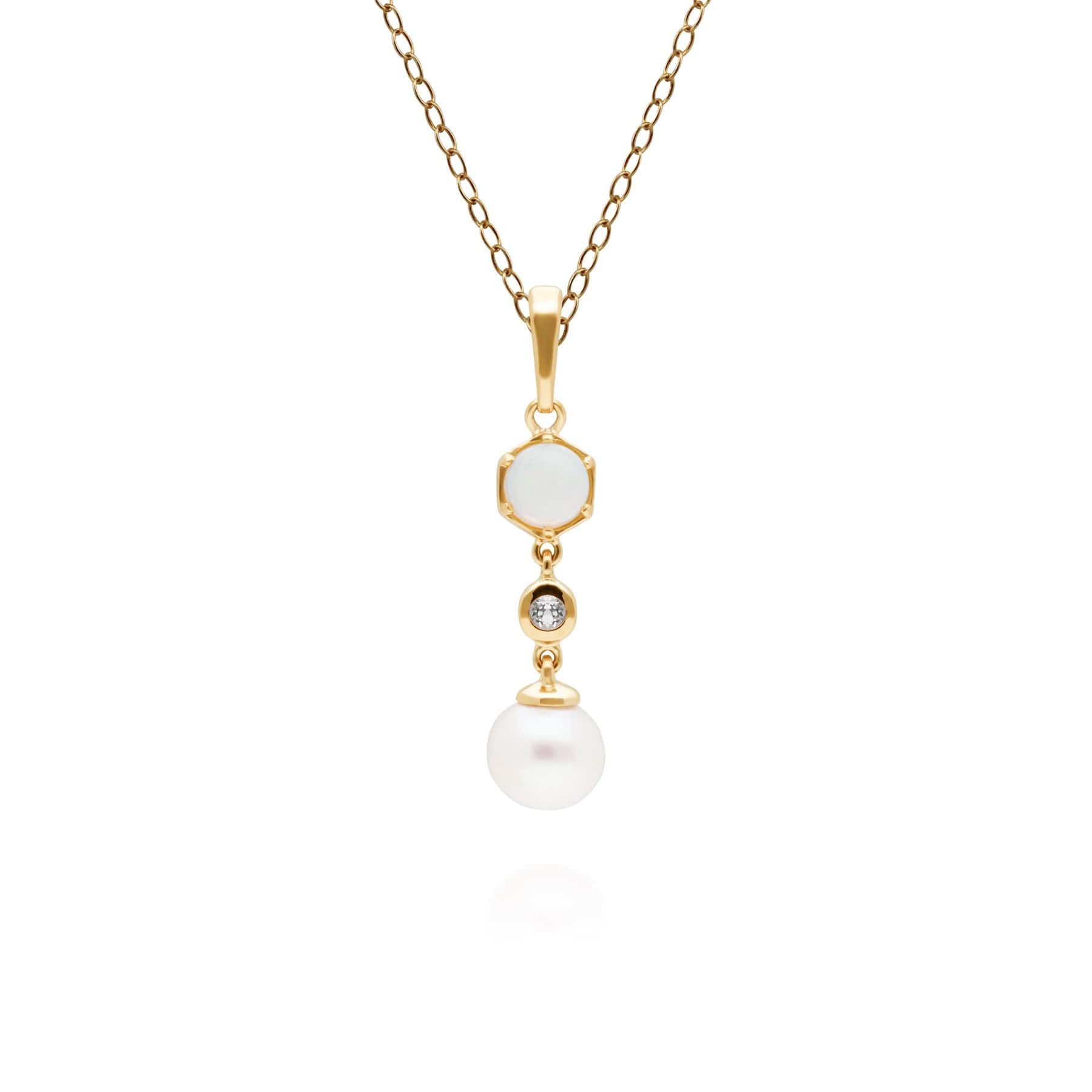 Pearl, Opal & Topaz Drop Pendant 