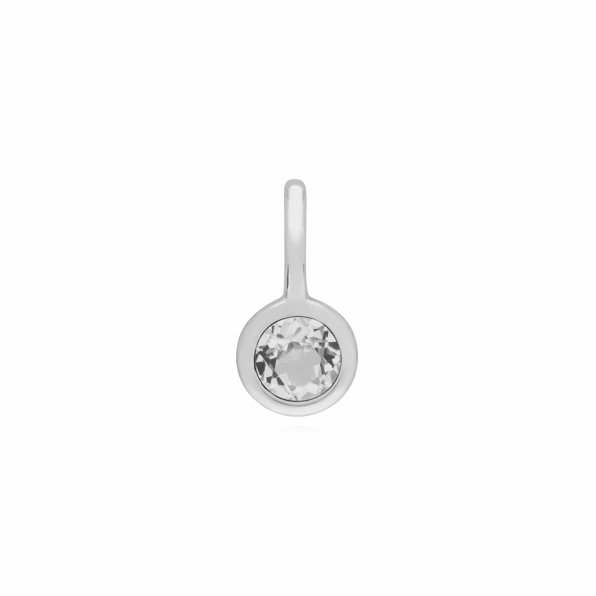 270P027608925-270P026601925 Classic Swirl Heart Lock Pendant & Clear Topaz Charm in 925 Sterling Silver 2