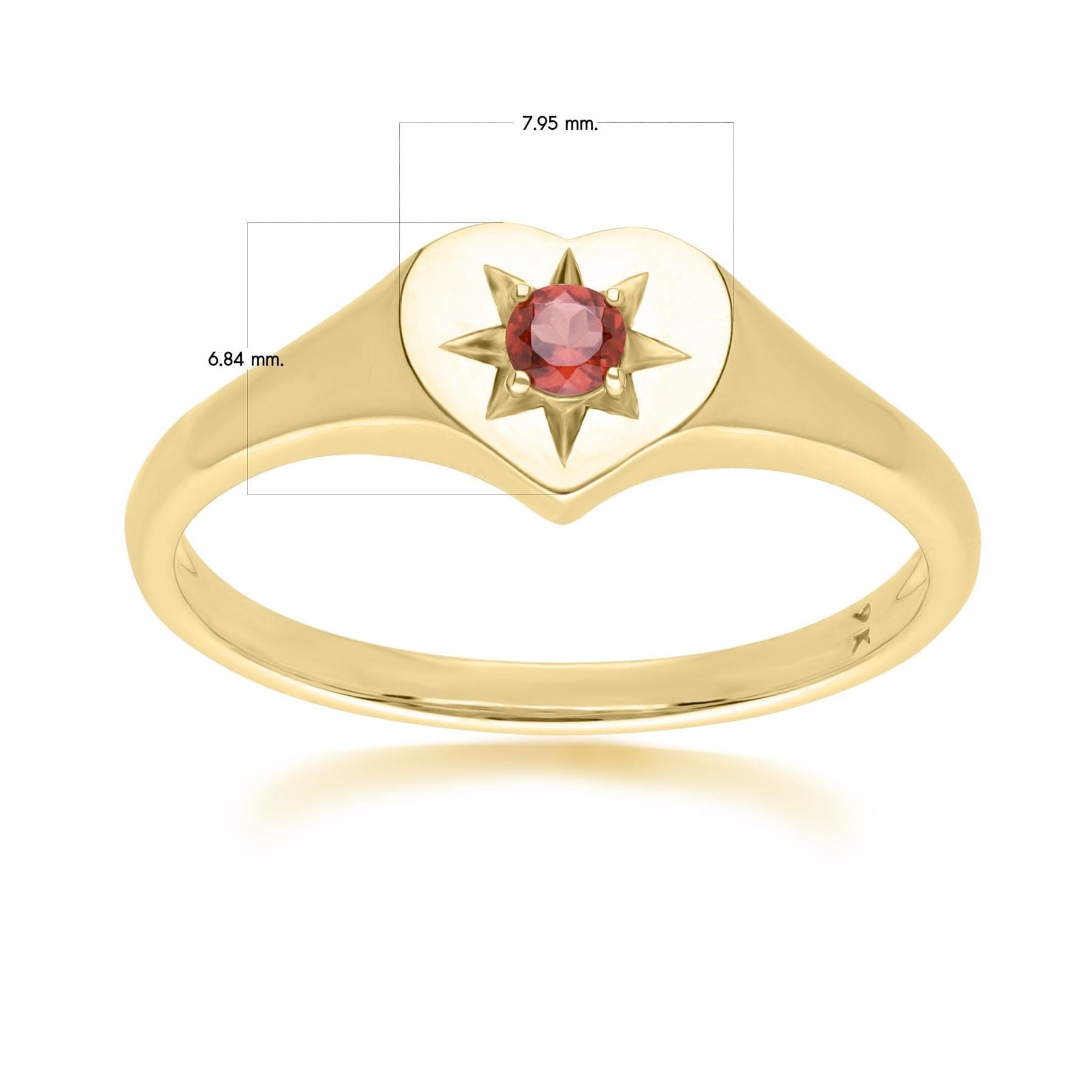 ECFEW™ 'The Liberator' Garnet Heart Ring in 9ct Yellow Gold - Gemondo