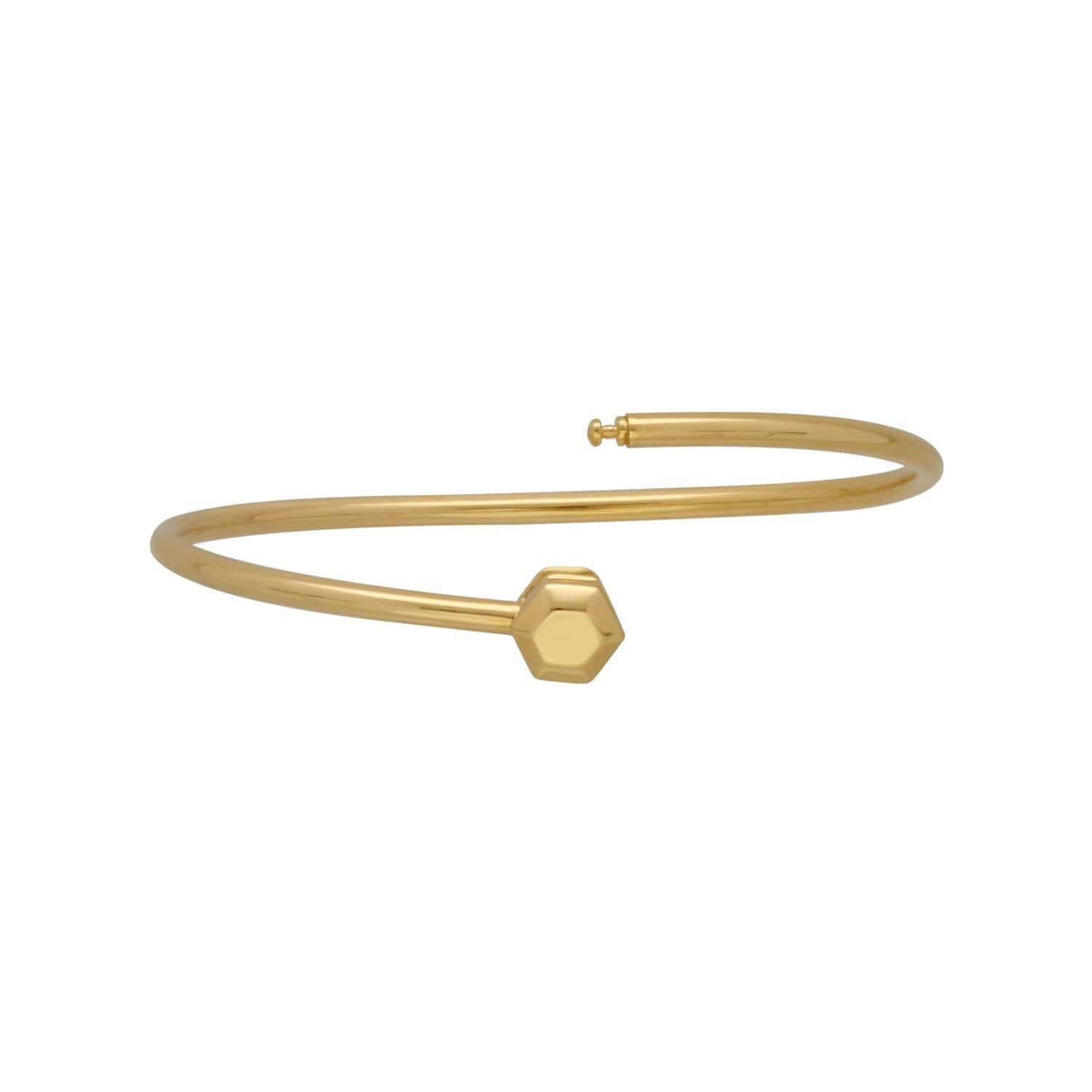 HS Achievement Bangle in gold plated sterling silver size large