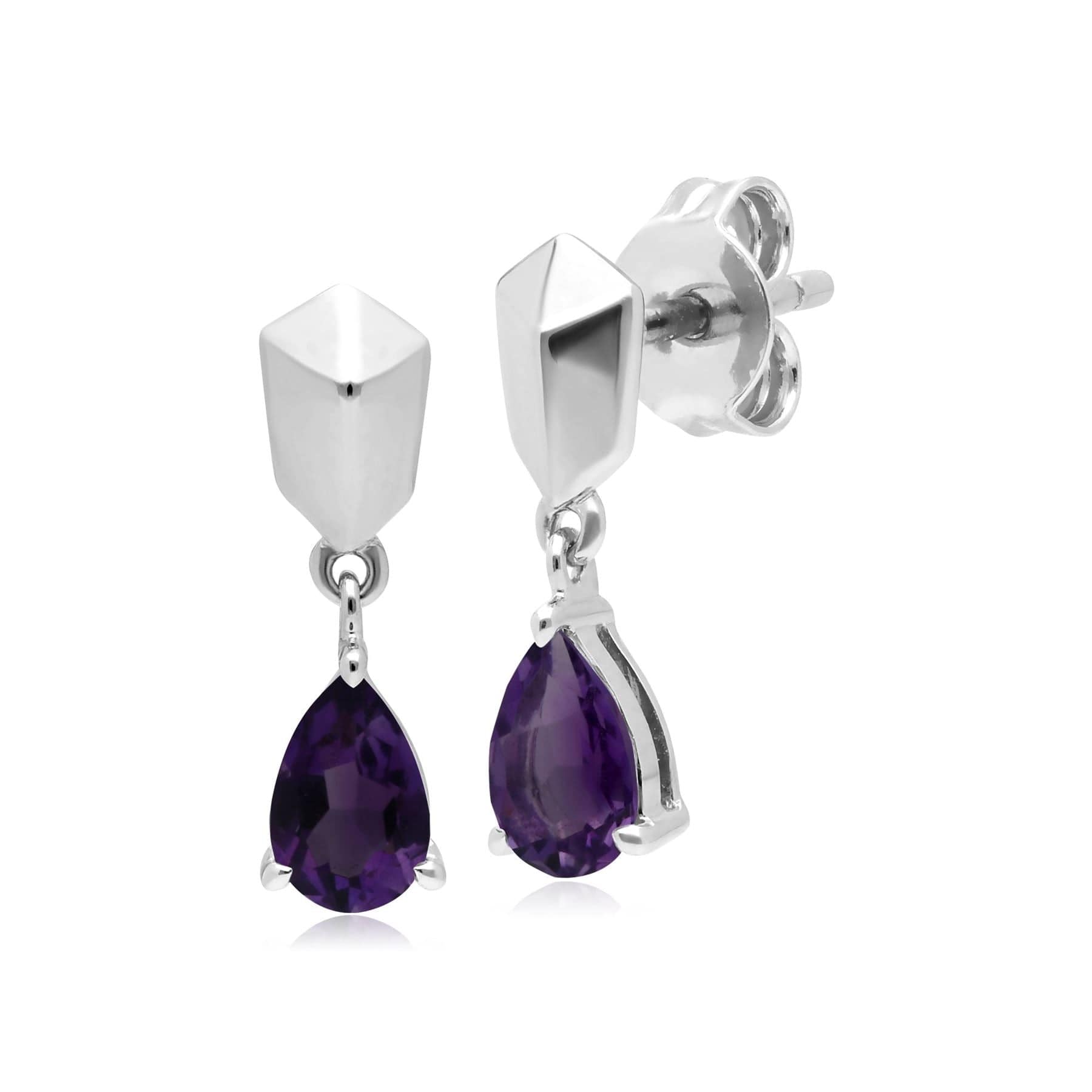 Sterling Silver Amethyst Drop Earrings