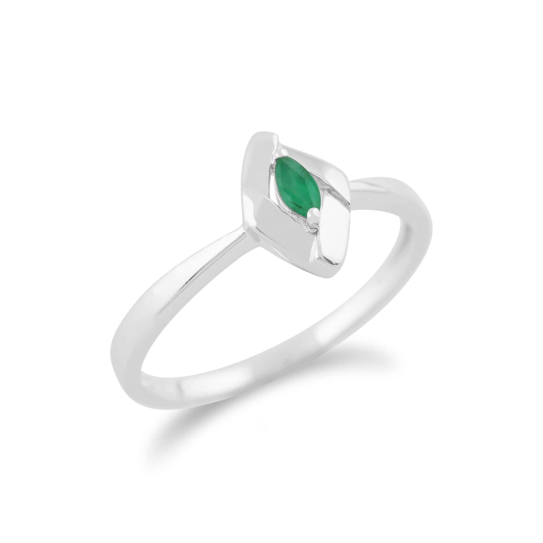 270R047903925 Gemondo 925 Sterling Silver 0.18ct Emerald Ring 1