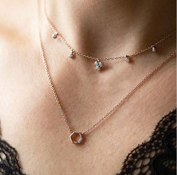 Diamond Pave Collection Necklaces in Rose Gold 