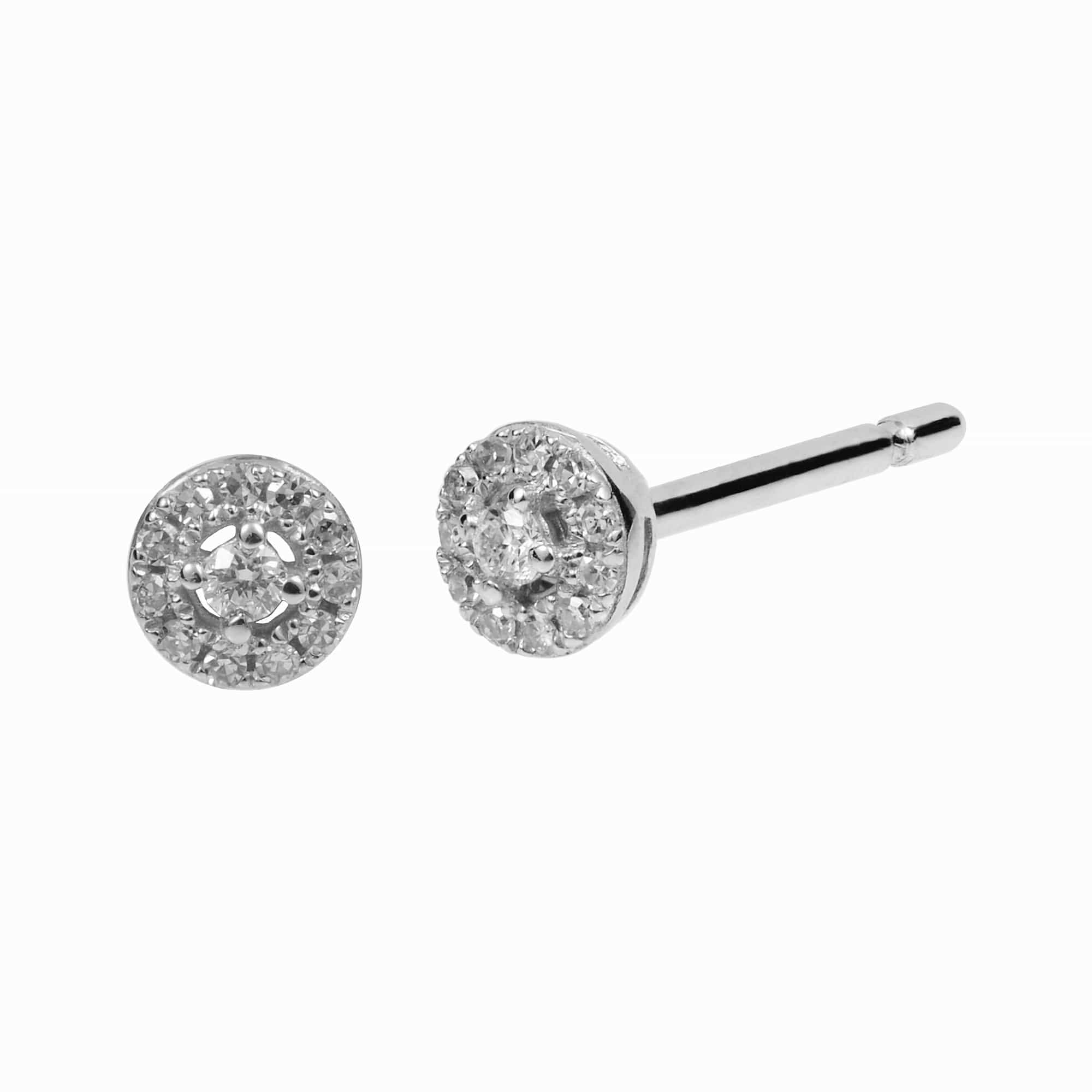 46940E009. Gemondo Women 9ct White Gold Round Diamond 3.5mm Cluster Stud Earrings 1