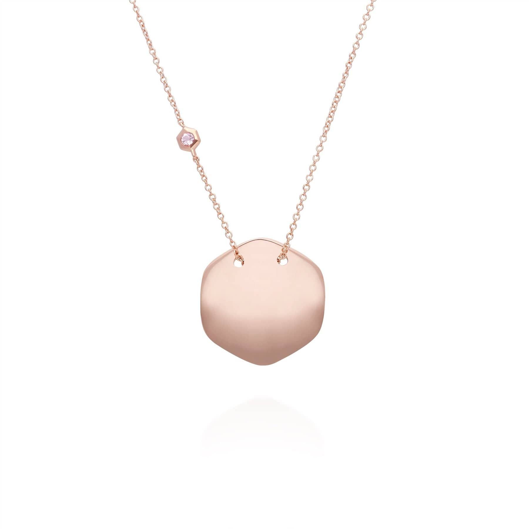 Morganite Engravable Necklace in Rose Gold Plated Sterling Silver - Gemondo