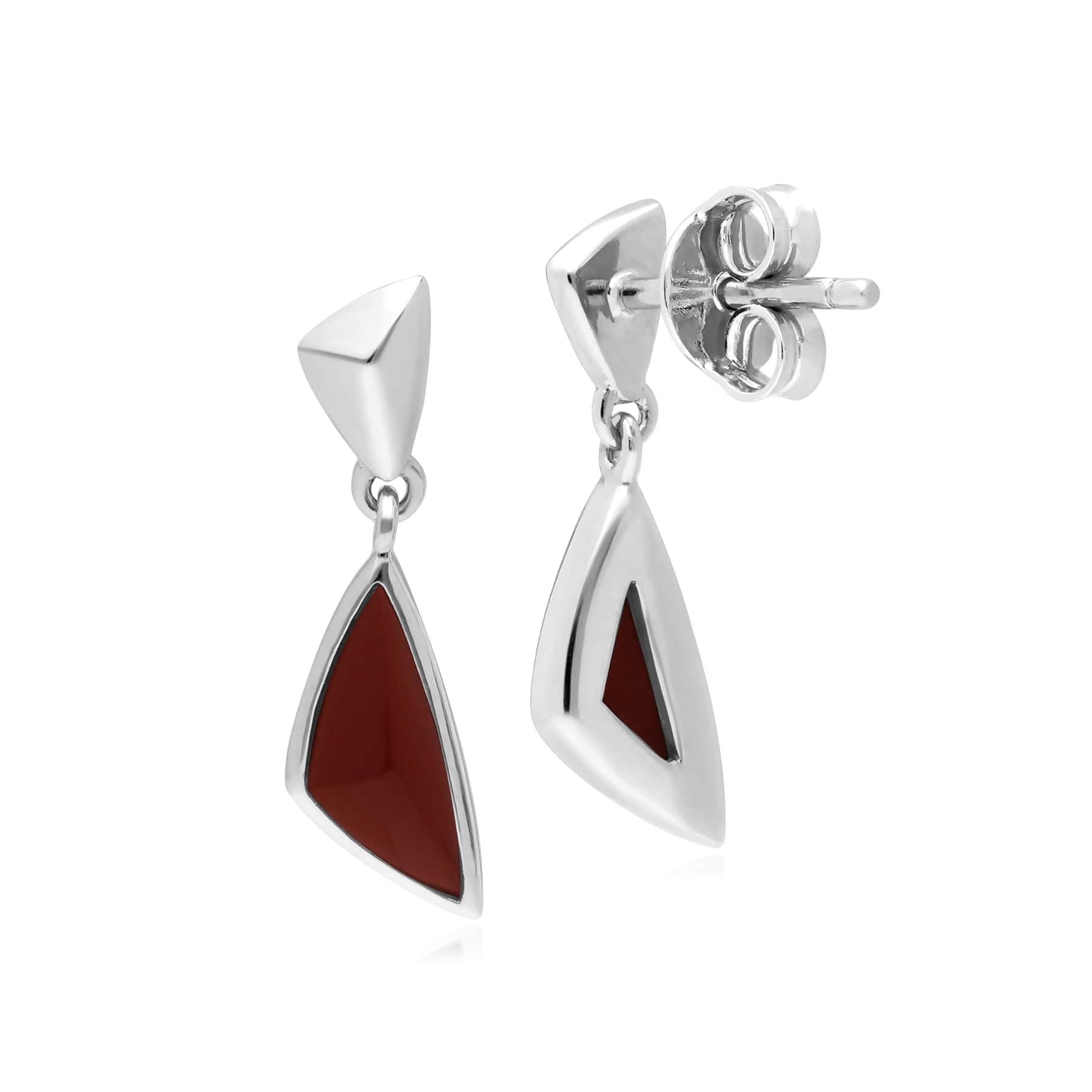 270E029503925 Micro Statement Red Jasper Drop Earrings 2