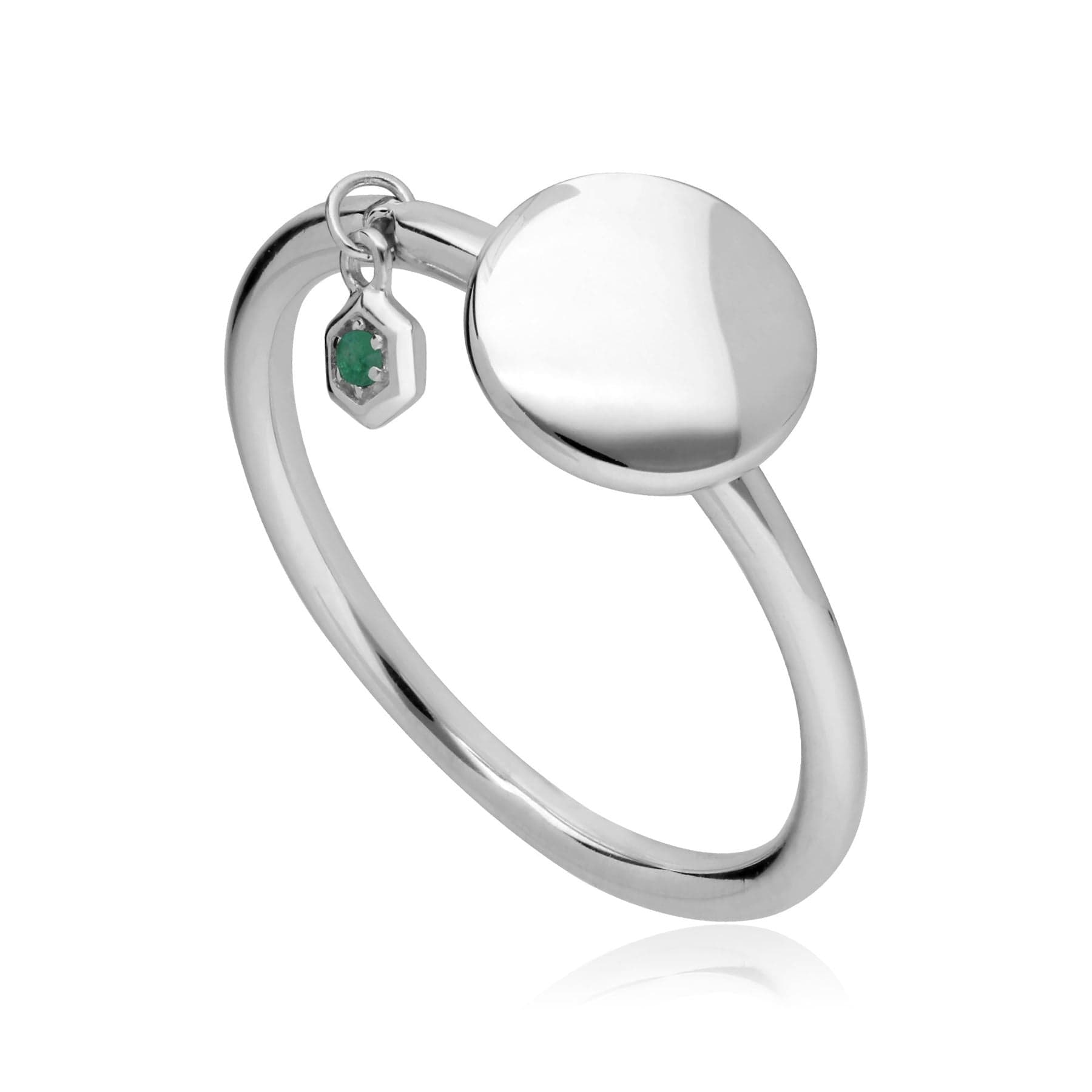 270R059402925 Emerald Engravable Ring in Sterling Silver 1