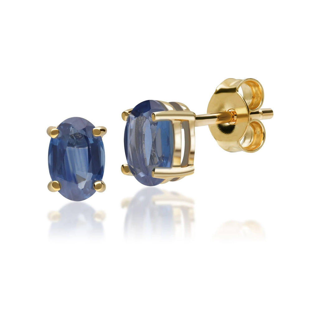 Classic Oval Sapphire Stud Earrings 9ct Gold