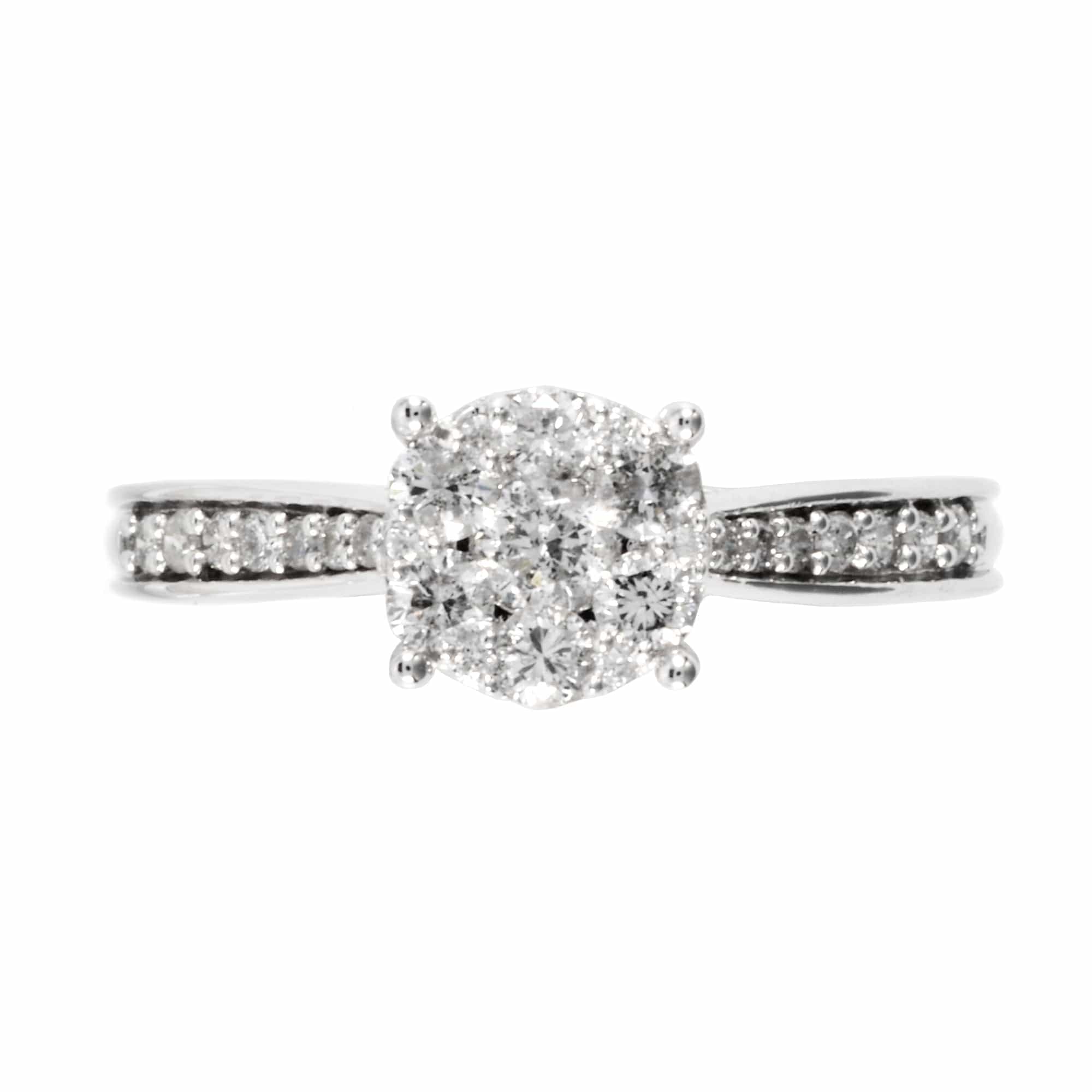 Classic Round Diamond Solitaire Ring in 18ct White Gold - Gemondo
