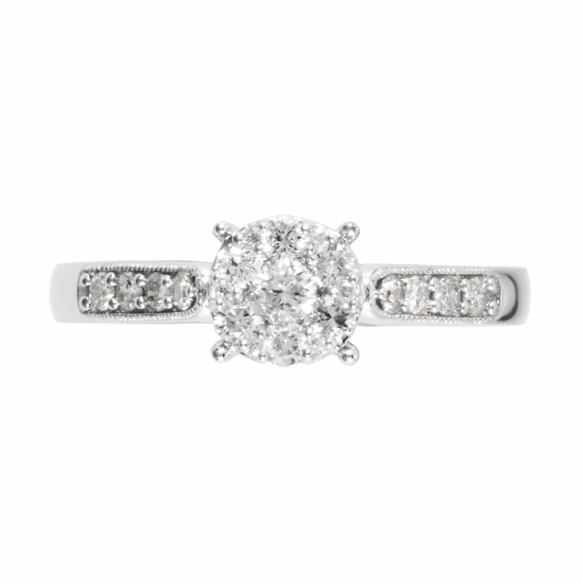 Classic Round Diamond Solitaire Ring in 18ct White Gold - Gemondo