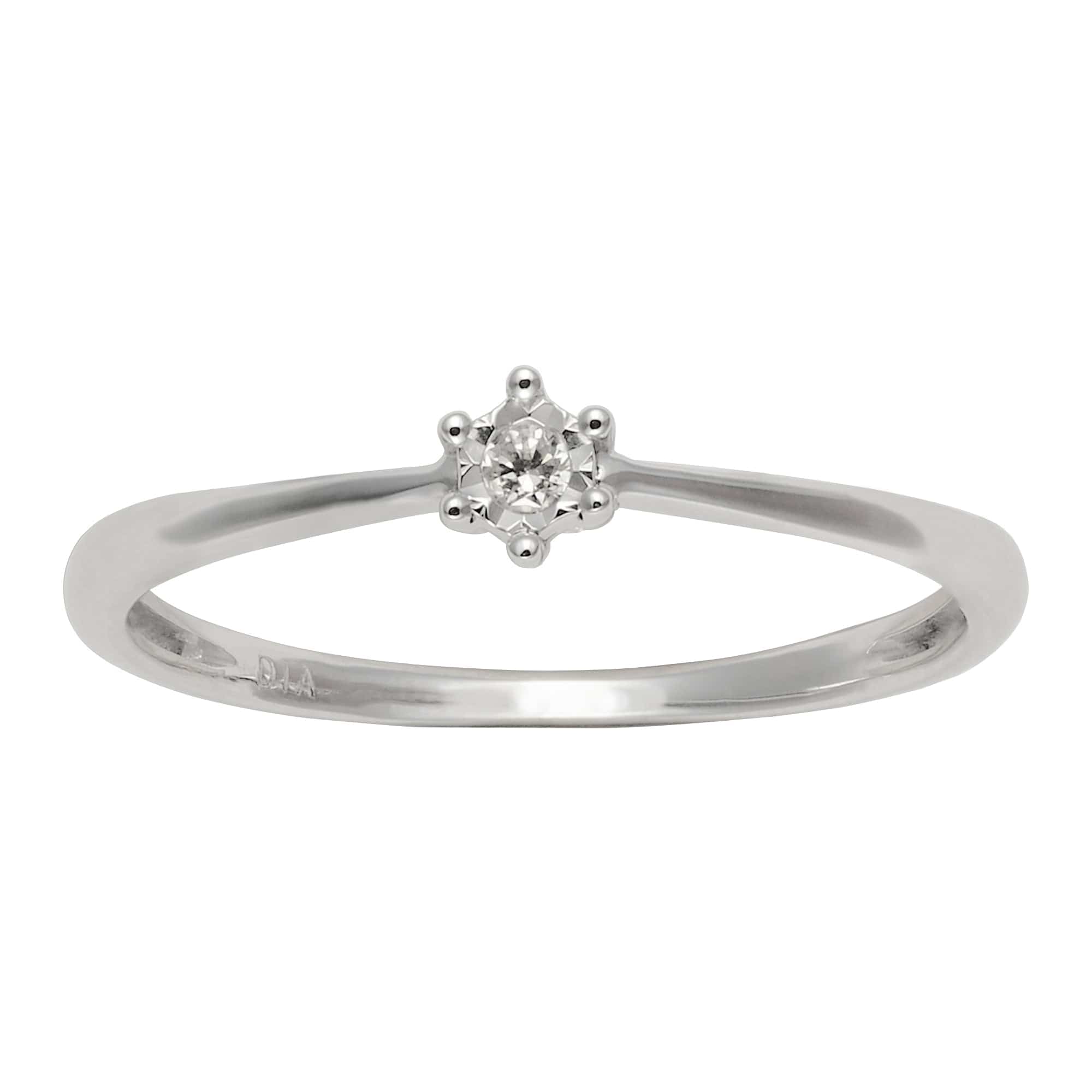 Classic Illusion Diamond Ring in 9ct White Gold - Gemondo