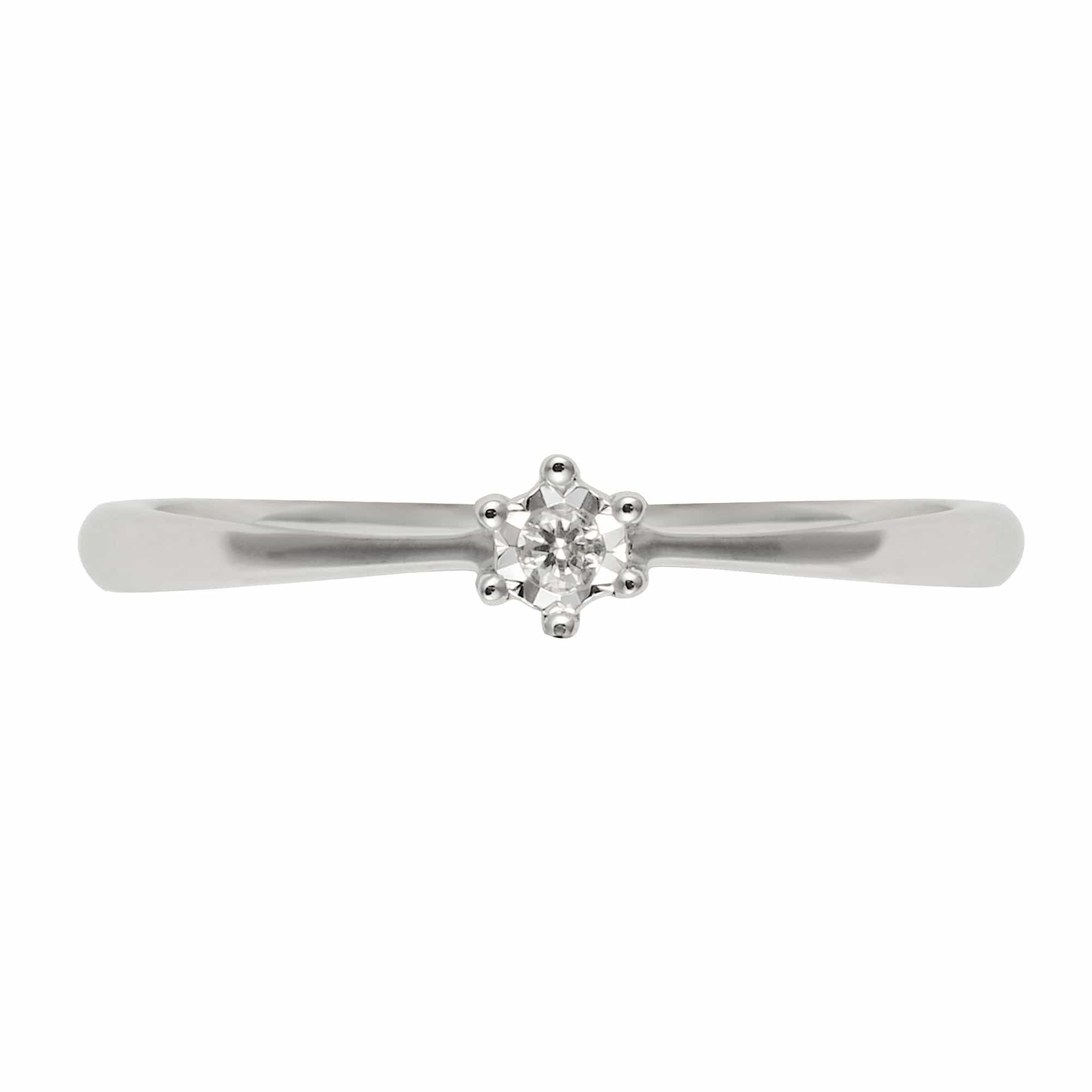 Classic Illusion Diamond Ring in 9ct White Gold - Gemondo